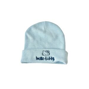 Hello Kitty Sanrio Kawaii Embroidered Blue Beanie